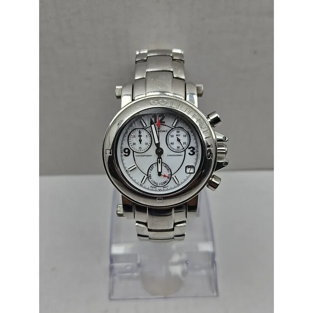 Klaus Kobec Contemporary Swiss Quartz Chronograph Stainless Watch New Battery
